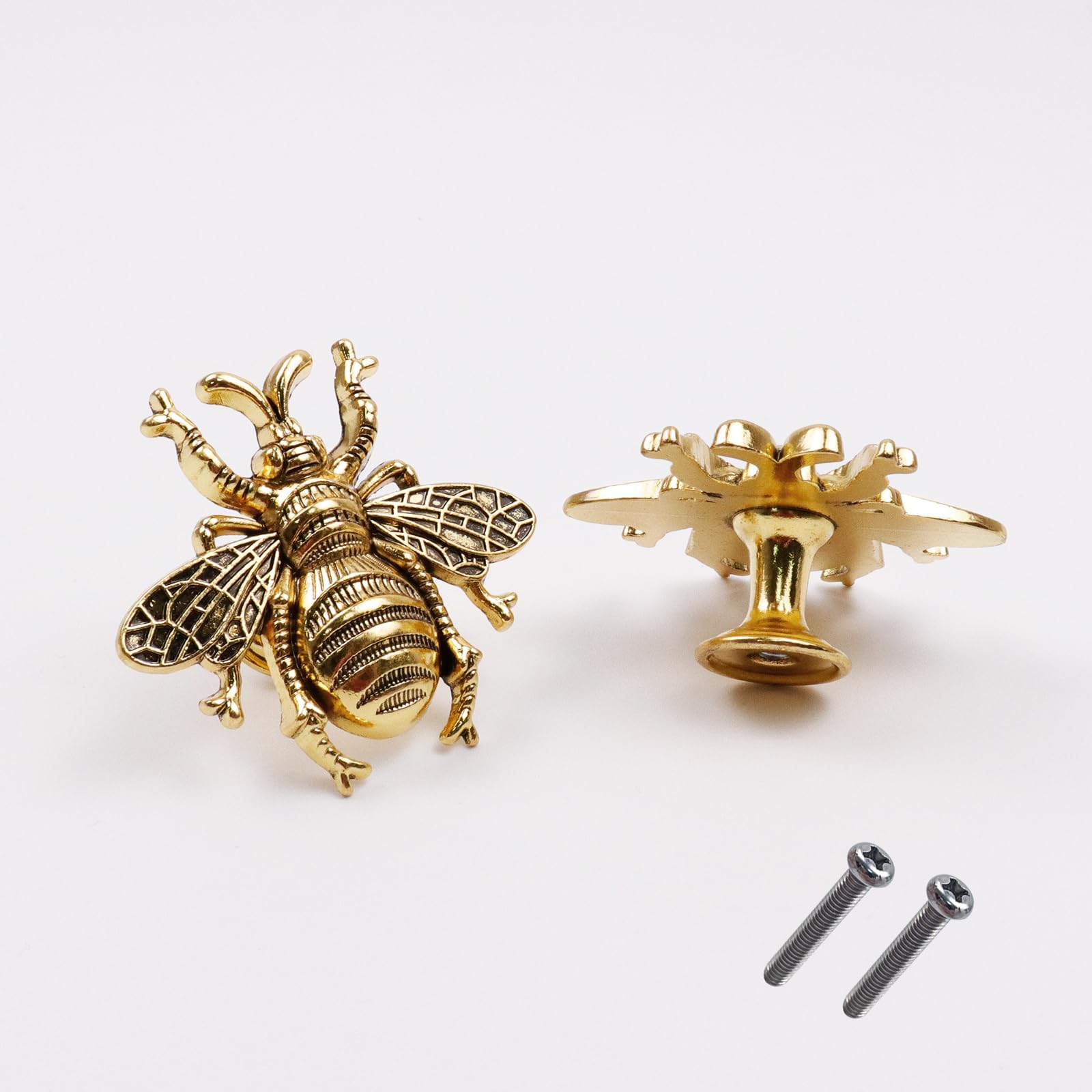 HEVSTIL 2-Pack Bee Shape Cabinet Knob,Nature Theme Single Hole